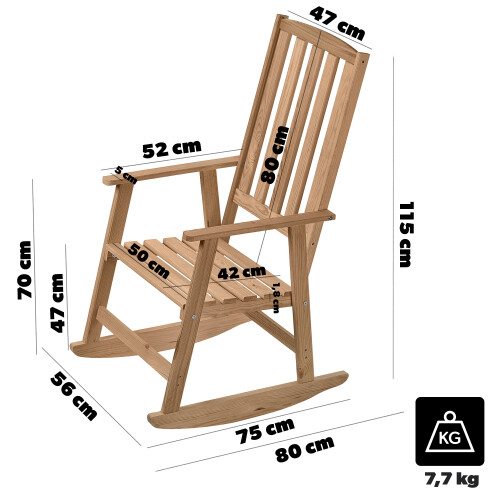 KADAX Schaukelstuhl aus Holz, Goldene Eiche 1
