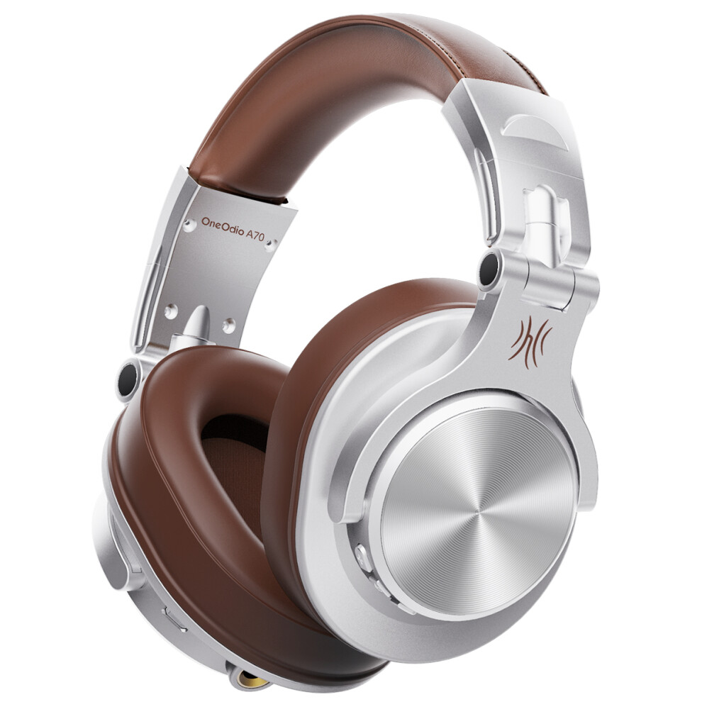 (Silver) Oneodio Fusion A70 Bluetooth Headphones Hi-Res Audio Over Ear Wireless Headset Professional Studio Monitor Dj Hifi Headphones Silver 6935159164324