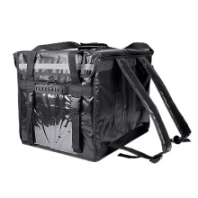 Food Delivery Bag 62L Insulated Refrigerating Takeout Cabinet Container With Shoulder Strap Locks Black