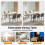 Extendable Dining Table, 120-160 cm Large Kitchen Table for 4-8 People, Modern Marbel Effect Large Table 5