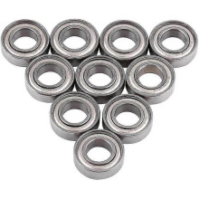 Set 10 rulmenti, Otel, 2.5 x 7 x 4 mm, Argintiu