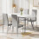 Extendable Dining Table, 120-160 cm Large Kitchen Table for 4-8 People, Modern Marbel Effect Large Table 7