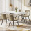 Extendable Dining Table, 120-160 cm Large Kitchen Table for 4-8 People, Modern Marbel Effect Large Table 8