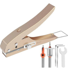 Single Hole Punch 8mm Heavy Duty Hole Puncher Edge Banding Punching Plier with Scale for Paper Cards Plastic Cardboard