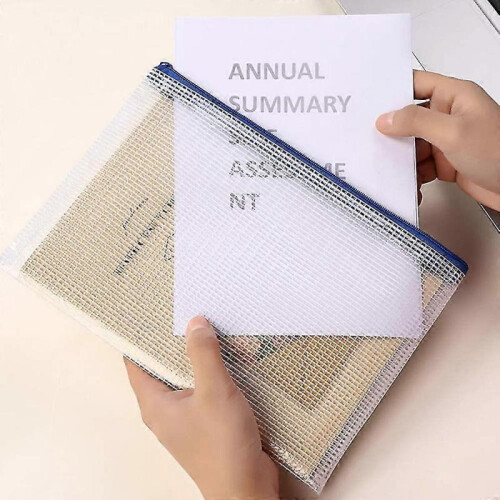 Document Pocket A5. 10 Pieces A5 File Pockets with Zipper. Mesh Plastic Zip 2