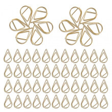 150 Metal Paper Clips Bookmarks, Gold Waterdrop Shaped Clamps School Office Supplies Droplet Paperclips for Books Photos Posters Notes Memo Paper 16 *