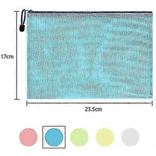 Document Pocket A5. 10 Pieces A5 File Pockets with Zipper. Mesh Plastic Zip