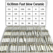 Fast Blow Ceramic Fuse 240pcs/box 24values 6x30mm 250v 0.1a 0.5a 1a 1.5a 2a