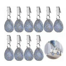 10pcs Tablecloth Weight, Tablecloth Weights Stone with Steel Clips Tablecloths Weighted Outdoor for Camping Garden