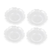 Clear Glass Tea Plates Set Of 4 - Tea Saucers For Desserts, Snacks, And Tea Bags, Serving Dish For Home Or Restaurant