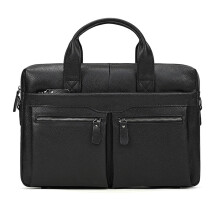 Men's Business Trip Briefcase Cowhide Leather Laptop Bag, Computer Bag, Single Shoulder Crossbody Handbag
