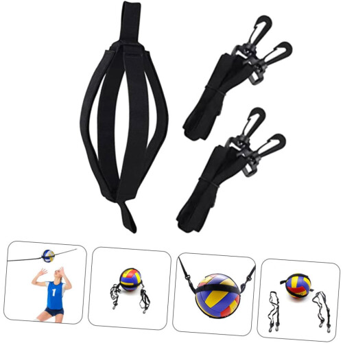 Volleyball Training Belt 87x1.3cm, 2-Pack, Black, Practice Strap 2