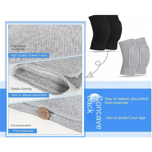 Knee Pads A Pair Soft Breathable Elastic Knee Support Size M Black-White Edge 1