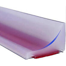(translucency)2m Silicone Shower Threshold Water Dam Wet Room Floor Barrier, Shower Splash Guard Rubber Bath Seal Strip
