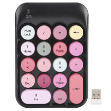 (Pink) AJAZZ Wireless Numeric Keyboard Chocolate Keycap AK18 2.4G Black