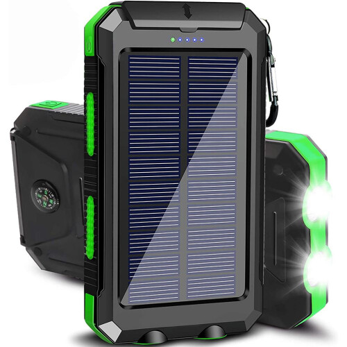 20000mAh Solar Powerbank Dual USB w/ Kompass