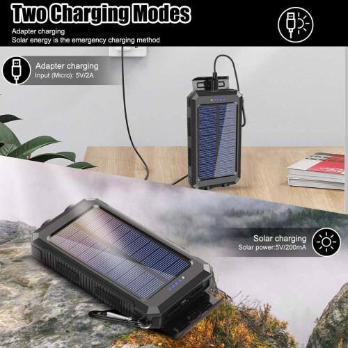 20000mAh Solar Powerbank Dual USB w/ Kompass 2