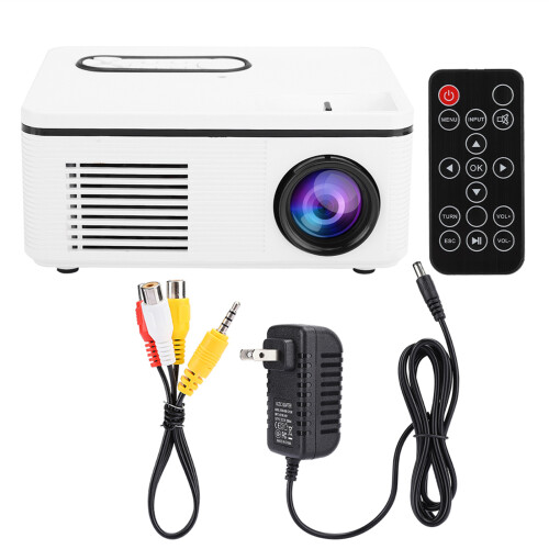 (White) S361 Mini LED Projector 1080p HD 100-240V