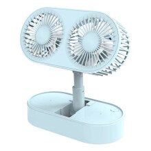 Double Motor Folding USB Fan 3 Speed Portable for Home Kitchen Outdoor