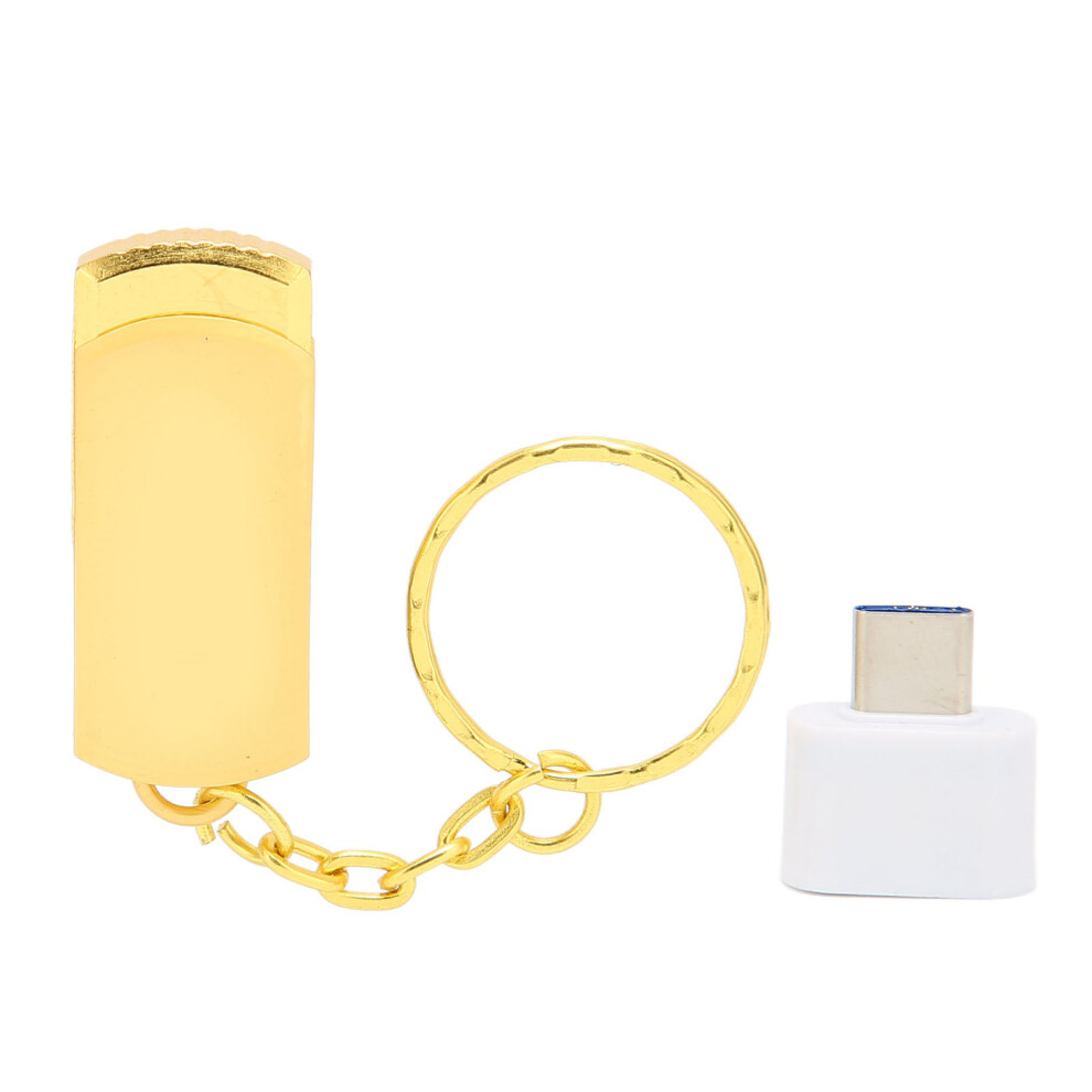 (64Gb ) Key Chain Flash Drive Usb3.0 Aluminum Alloy 128G With Typec Silver/Gold 609610589501