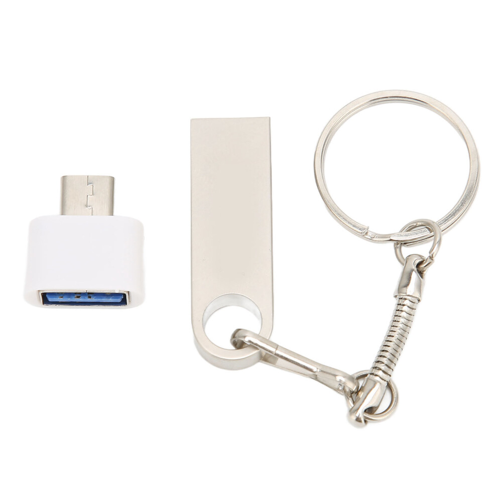 (64Gb ) Usb Flash Drive Typec Dual Use 64Gb Keychain Silver 609610589433