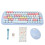(Light Blue Mixed Color) Wireless Keyboard Mouse Combo 84 Keys 1600DPI Light Blue 1