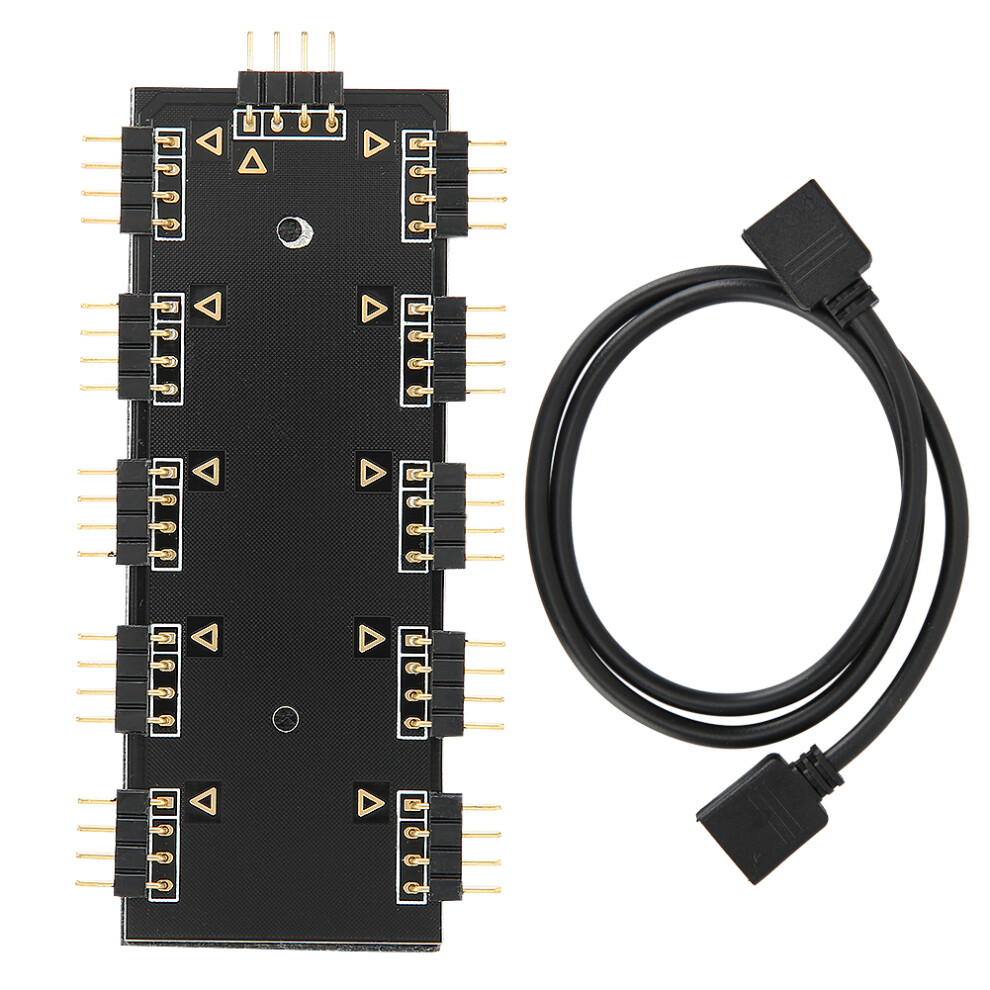 (1Â10 12V Arua Hub Controller) Rgb Hub Controller 1-10 Pc Chassis Fan Hub 12V 609610631552