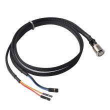 (Blue) Desktop Computer Host Restart Button Metal Reset Switch with Cable