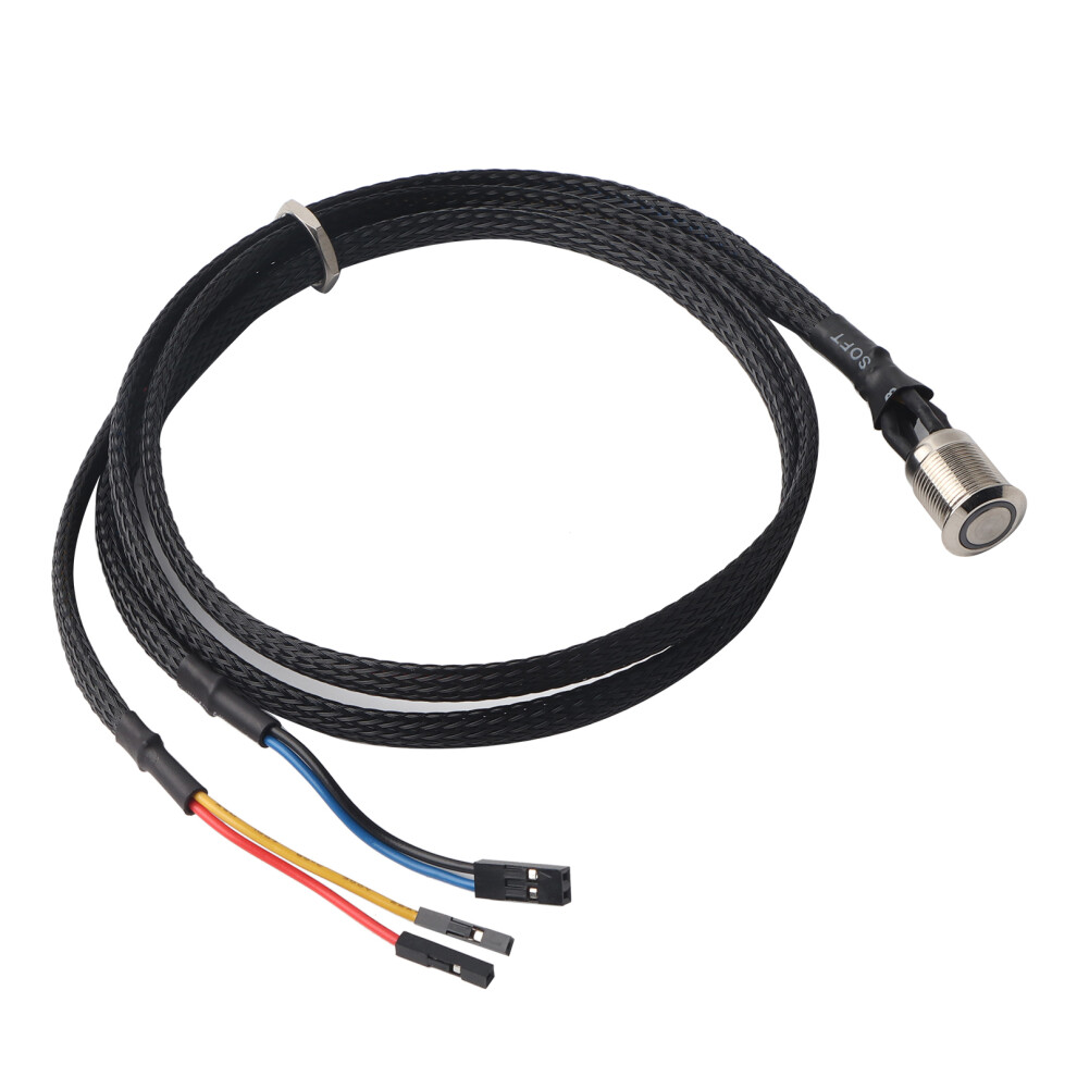 (Blue) Desktop Computer Host Restart Button Metal Reset Switch With Cable Blue 609610638568