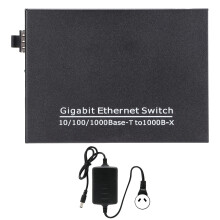 (EU Plug) 2 Ports Gigabit Ethernet Switch TBCMC3712ESFP Plug Play Stable