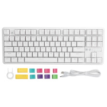 (Black) Ajazz K870T 87 Keys RGB Bluetooth Gaming Keyboard White