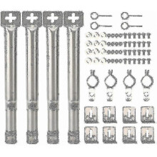 Universal Adjustable Gas Bbq Replacement Stainless Steel Grill Straight Pipe Burner Tube, 4pcs -gt