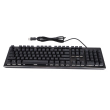 (White) Mechanical Keyboard 104 Keys RGB Backlight Wireless USB Black