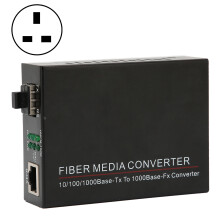 (UK Plug) TBCMC3600ESFP Gigabit SFP Fiber Optic Transceiver with Power Plug