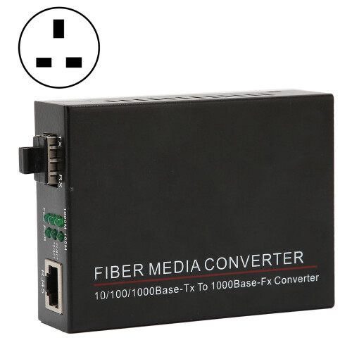 (UK Plug) TBCMC3600ESFP Gigabit SFP Glasfaser-Transceiver mit Netzteil