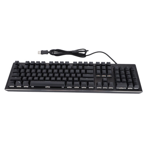(Black) Mechanical Keyboard 104 Keys RGB Backlight Wireless USB Black