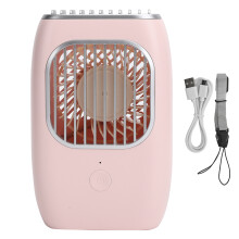 (Peacock Green) Mini Neck Fan USB Rechargeable Silent Portable Wearable Cooler Pink