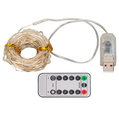 LED String Lights 10m 100 LED USB Powered Waterproof 8 Modes