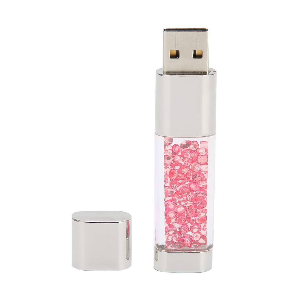 (Rose Diamond 64Gb) U Disk Portable Usb2.0 128Gb Flash Drive Rose Red 609610619932