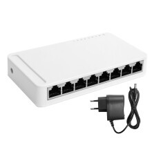 (US Plug) 8-Port Gigabit Ethernet Switch RJ45 10/100/1000Mbps 100-240V EU Plug