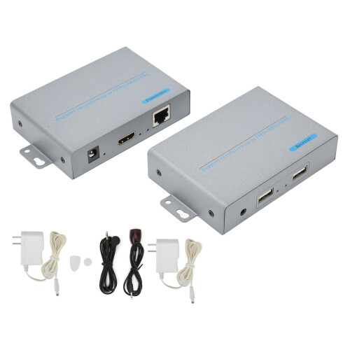 (US Plug) KVM Extender HDMI 2x USB-A No Delay