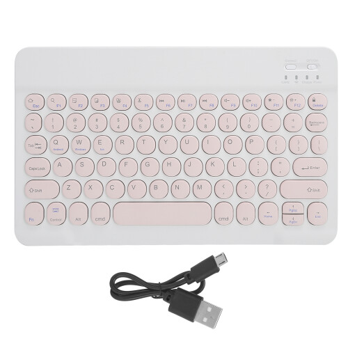 (White) Drahtlose Bluetooth-Tastatur 10 Zoll Pink