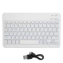 (White Thai) 10 Zoll Wireless Bluetooth Tastatur RGB-Hintergrundbeleuchtung Weiß