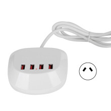 (AUPlug) 4-Port USB-Ladegerät mit Kabel 20W Reise