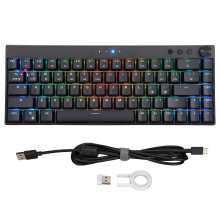 (Red Switch) 68 Keys Mechanical Gaming Keyboard RGB Black Switch 1800mAh