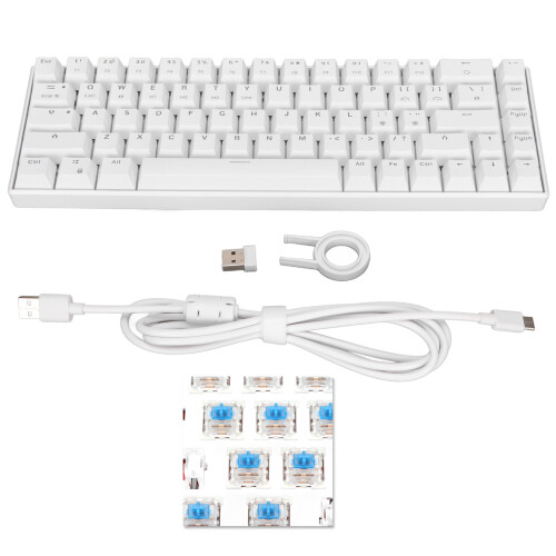(Red Switch) 68 Key 3 Mode Wireless RGB Mechanical Keyboard Type C Blue Switch