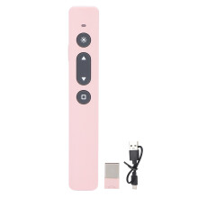 (White) Präsentationsklicker 2.4G, wiederaufladbar, pink