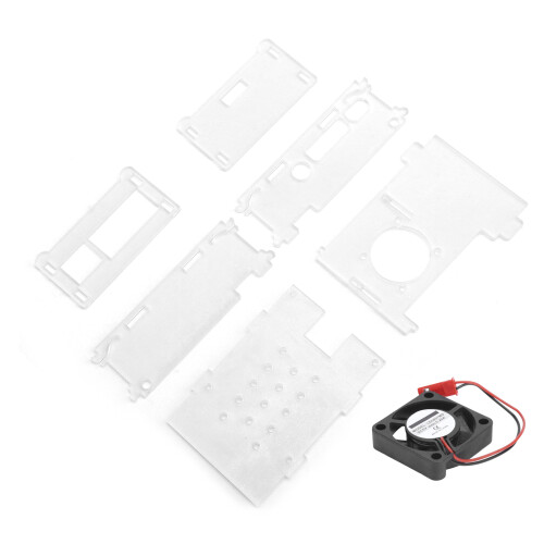Acryl-Gehäuse für Raspberry Pi 4B mit Lüfter transparent 1