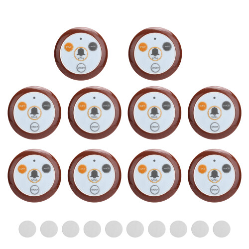 10Pcs Wireless Pager System for Restaurant 433.92MHz DC6V