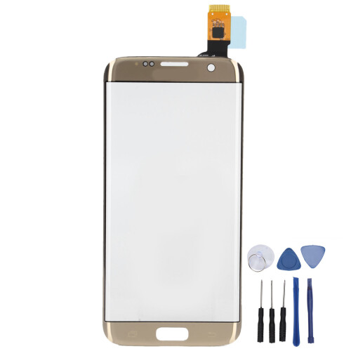 (Black) Touchscreen-Glas für S7 Edge mit Werkzeugen, Gold